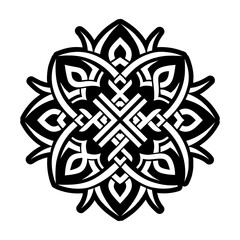 A solid style icon of tribal symbol