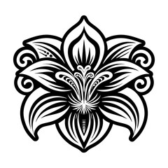 A glyph style icon of lily flower tattoo