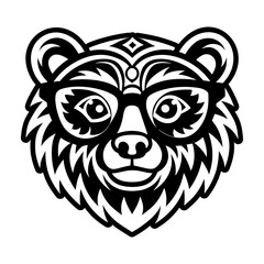 A glyph style icon of bear tattoo