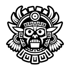 A filled style icon of viracoocha tattoo