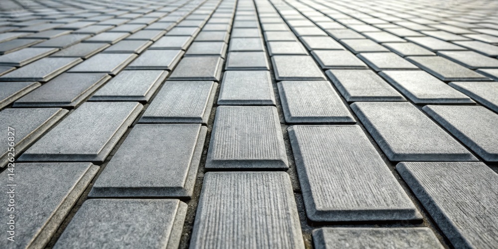 Poster A Perspective View of Grey Rectangular Paving Stones Forming a Path