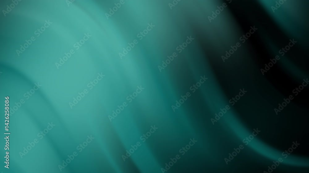 Poster a digital abstract background featuring smooth, flowing teal waves with a gradient effect.