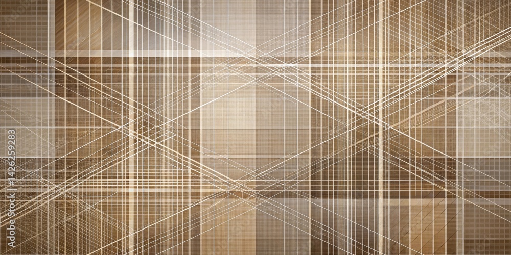 Poster Abstract Beige and Brown Intersecting Lines Pattern Design
