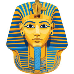 Pharaon Tutankhamun golden mask. Famous egyptian pharaon. vector