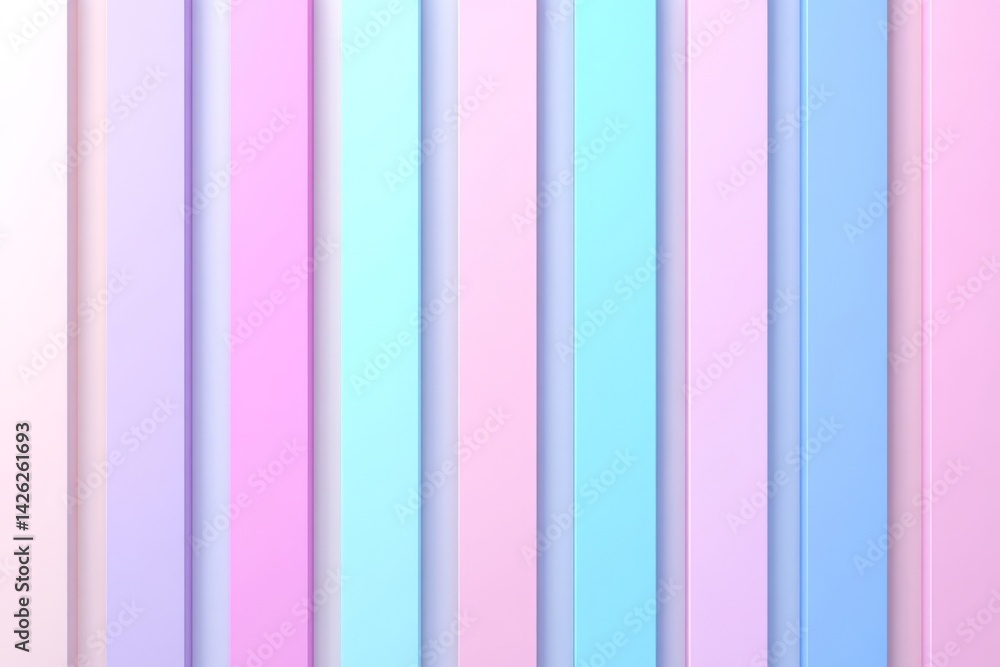 Poster Soft pastel vertical stripes create a serene and colorful background suitable for various design projects and art displays
