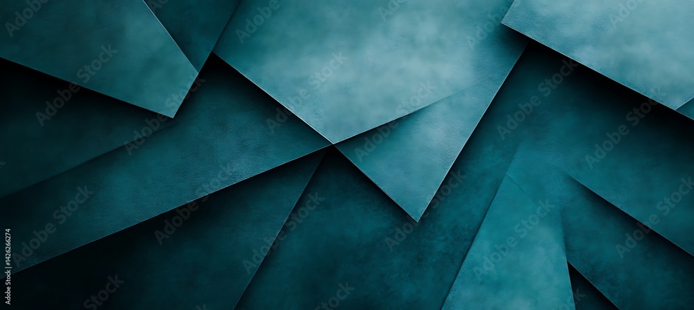 Poster elegant geometric abstract background featuring dark teal tones, soft gradient highlights, and dimen