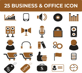 Twenty-five professional business and office icons perfect for presentations websites and marketing material