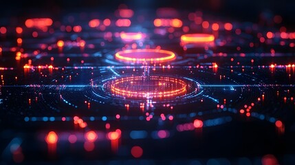 Futuristic digital network of interconnected data flows