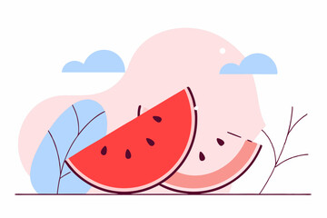 illustration of watermelon