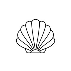 seashell outline on white background