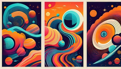 Vibrant Psychedelic Cosmos A Stunning Display of Color and Texture in an Abstract Space Composition, Evoking a Sense of Wonder and Mystery
