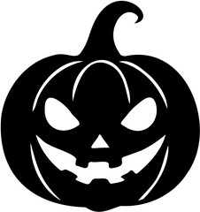 halloween pumpkin silhouette with white background