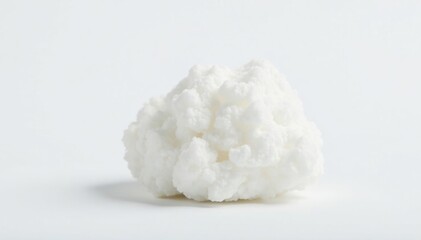 Lump of refined white sugar isolated on white, lump, geometric, block