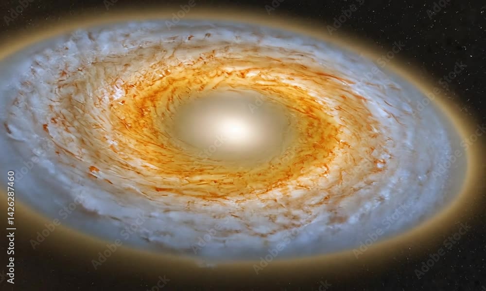 Poster vibrant light explosions around a dynamic spiral galaxy made with generative ai technology