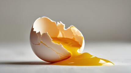 broken egg on white