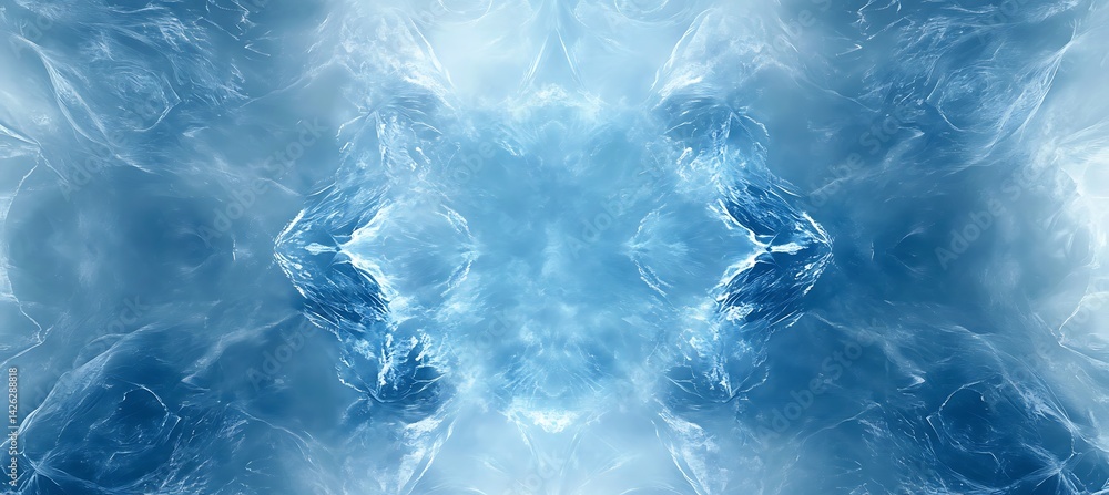 Aufkleber sleek and futuristic abstract background with flowing ice blue and symmetrical geometric patterns