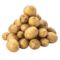 Dirty potatoes png rustic vegetable pile png fresh farm produce png white background image