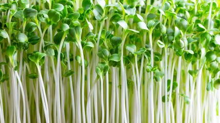Fototapeta premium Lush Green Sprouts Thriving in a Bright Environment Showcasing Freshness and Vitality