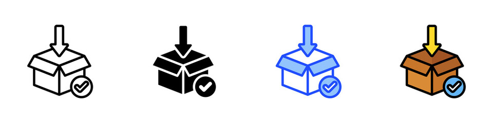 Packaging Icon Set With Multiple Style Collection