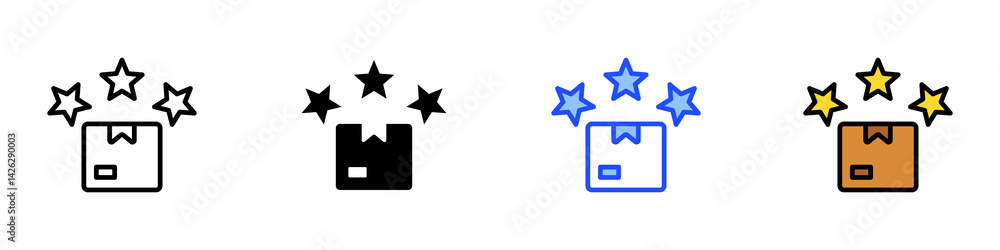 Poster excellence icon set with multiple style collection