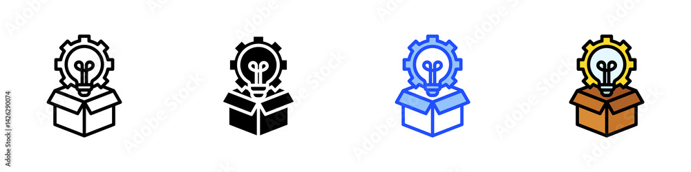 Poster innovation icon set with multiple style collection
