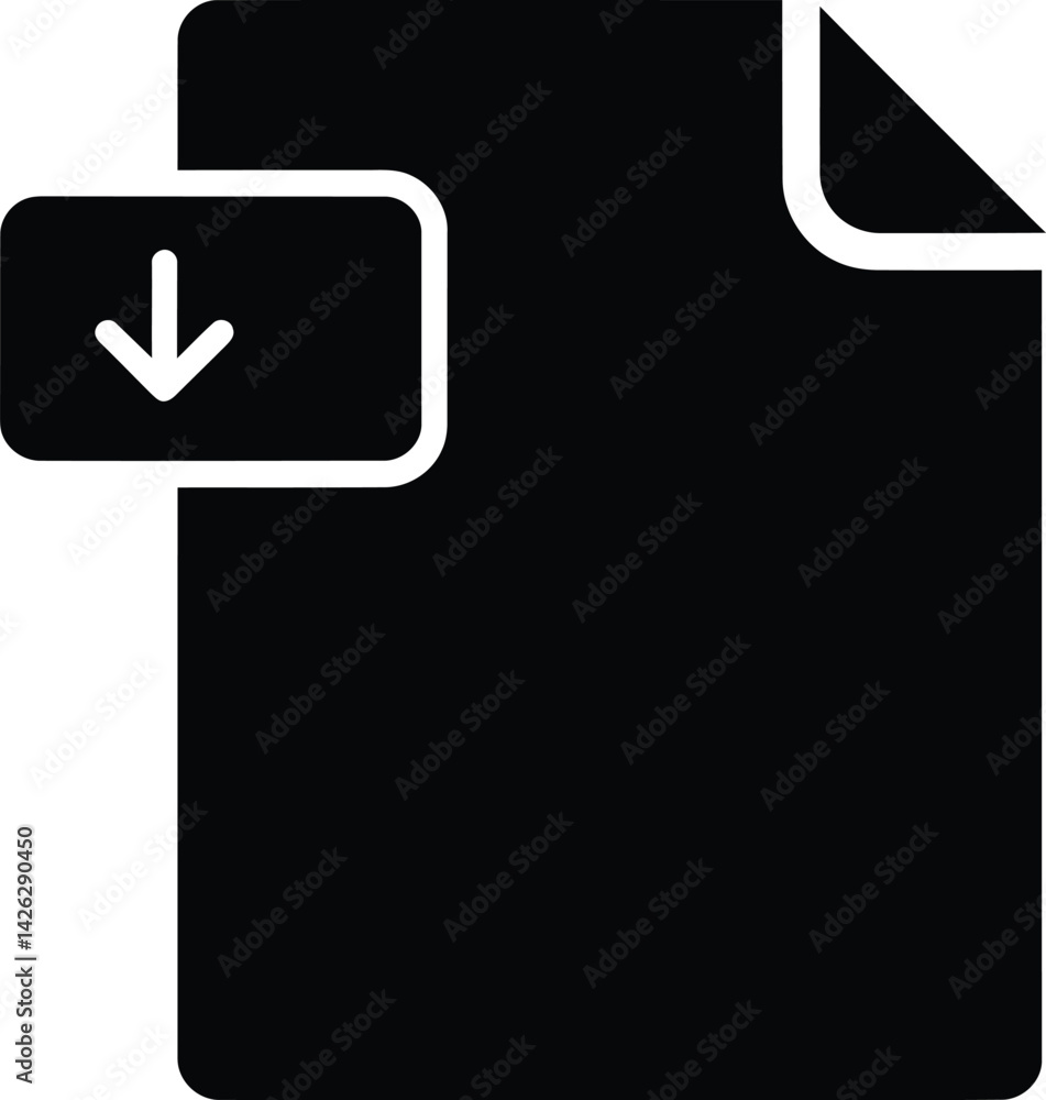 Fototapete file download symbol: a minimalistic and modern icon symbolizing the process of file downloading. em