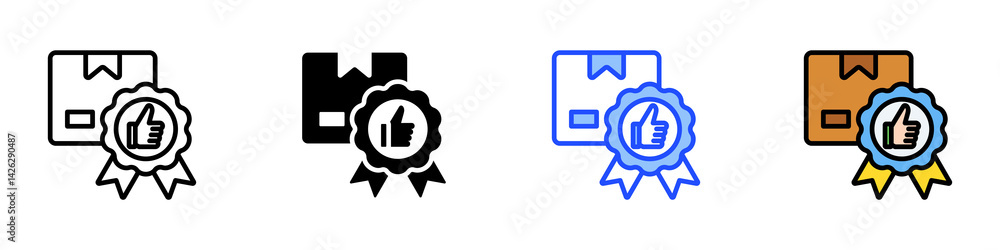 Poster top product icon set with multiple style collection
