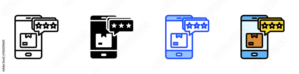 Poster feedback icon set with multiple style collection