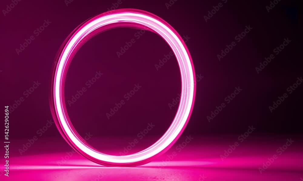 Poster luminous pink backdrop featuring rotating circle of love in endless motion made with generative ai t