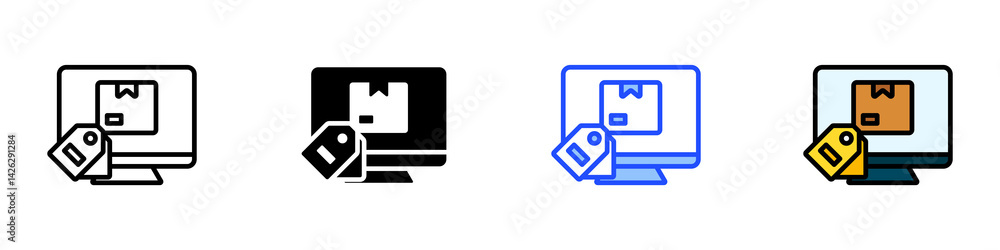 Poster branding icon set with multiple style collection