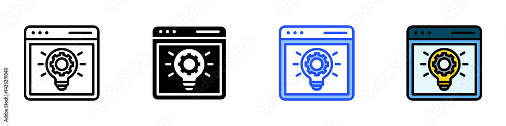 Poster innovation icon set with multiple style collection