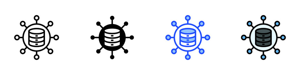 Big Data Icon Set With Multiple Style Collection