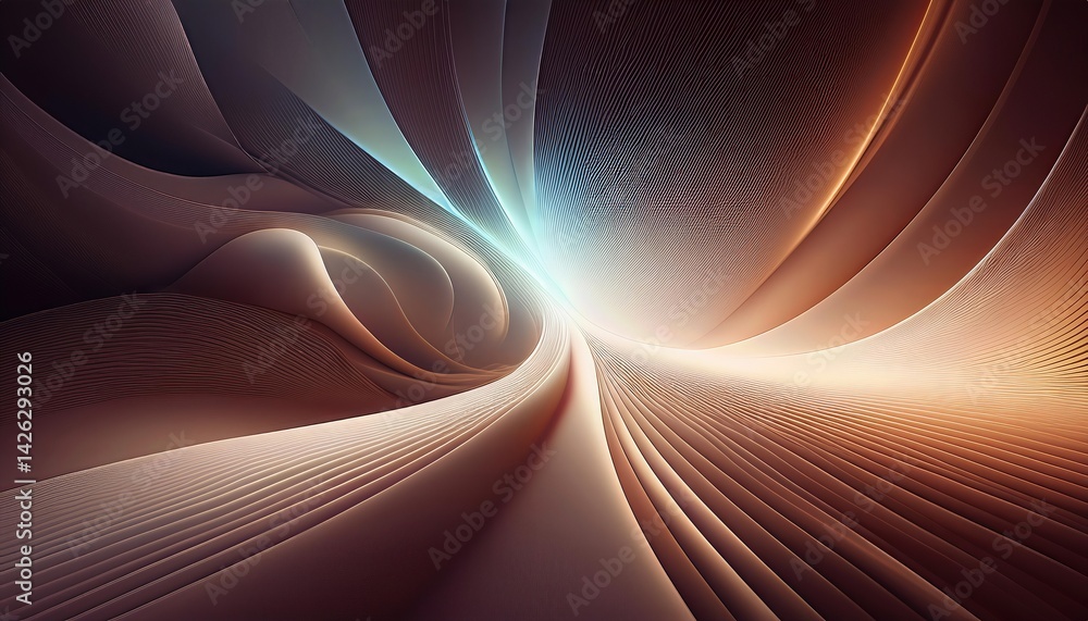 Aufkleber smooth light 3d abstract at mesmerizing geometric patterns in a vibrant gradient backdrop, striking 