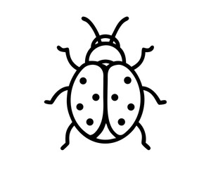 ladybug silhouette in white background