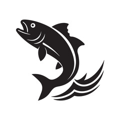 Jumping Fish Silhouette Vector Design