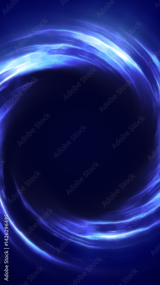 Aufkleber a swirling blue energy vortex with glowing edges and deep shadows, creating a mesmerizing sci-fi eff