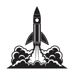Obraz premium Rocket launch vector illustration icon