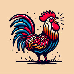 rooster cartoon vector illustration