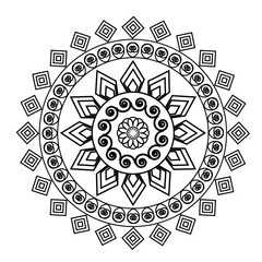 Decorative mandala with gray colour on white background