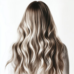 Naklejka premium Beauty girl with beautiful hair, hair styling