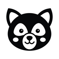 black and white cartoon panda.Panda fight vector silhouette on white background. A black panda fighting silhouette design icon logo illustration isolated on white background.Cute cartoon panda bear.