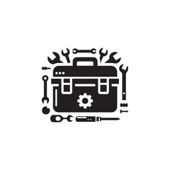 Toolbox silhouette icon vector design illustration