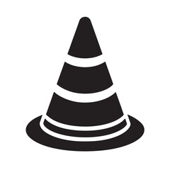Traffic cone icon vector isolated on white background