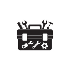 Toolbox silhouette icon vector design illustration