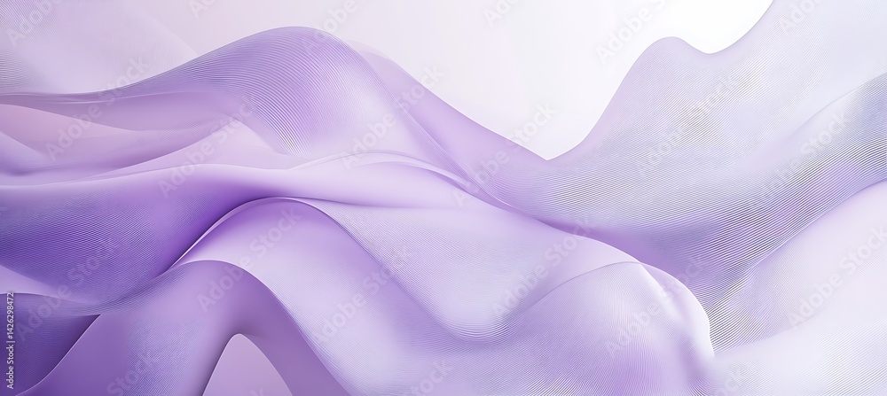 Poster modern abstract design with smooth curves and soft lines in a pastel purple geometric background