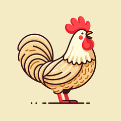 rooster with a red ribbon