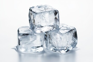 Three ice cubes stacked