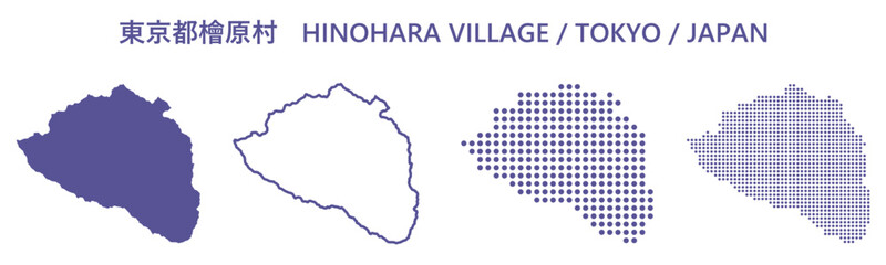日本地図-東京都-檜原村ベクターイラストマップ