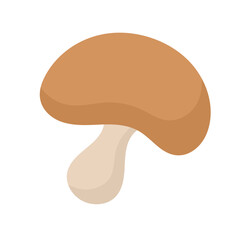 Mushroom vegetable with a rich brown cap and a white stem. Ideal for food blogs, recipe cards, gourmet food menus, and nature themed designs