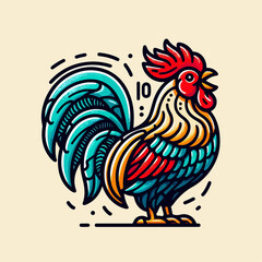 rooster isolated on white background